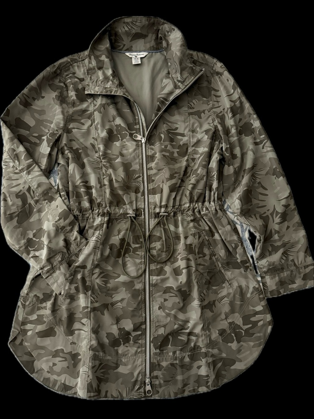 Tommy Bahama Women's Olive Camo/Palm Zip-Front Jacket